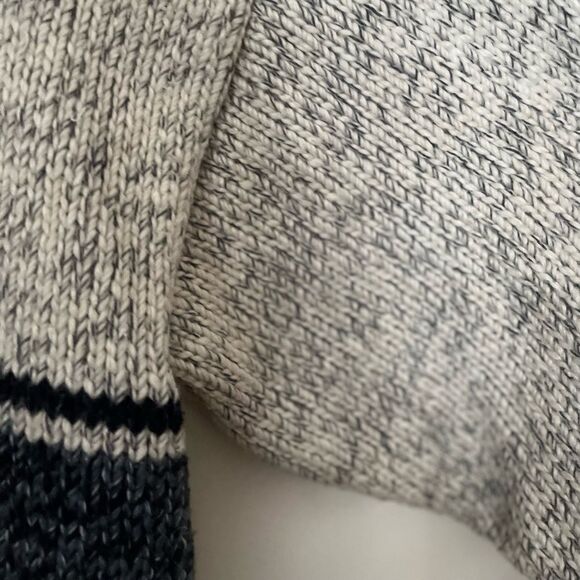 Made in Portugal offwhite w/specks hooded cardigan, pockets, drawstring,zipper S - Picture 5 of 9